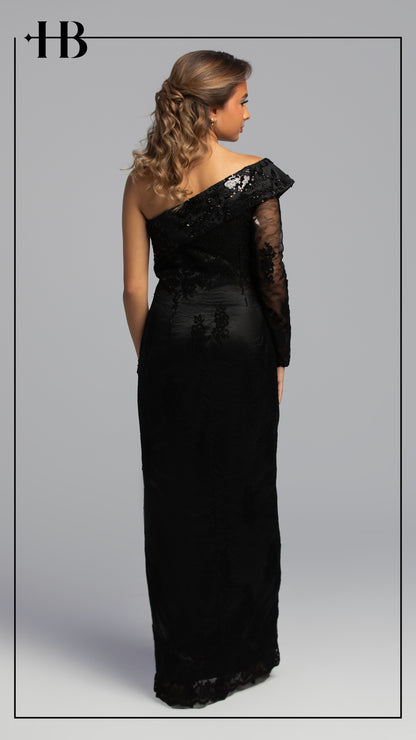 Black One-Shoulder Dress
