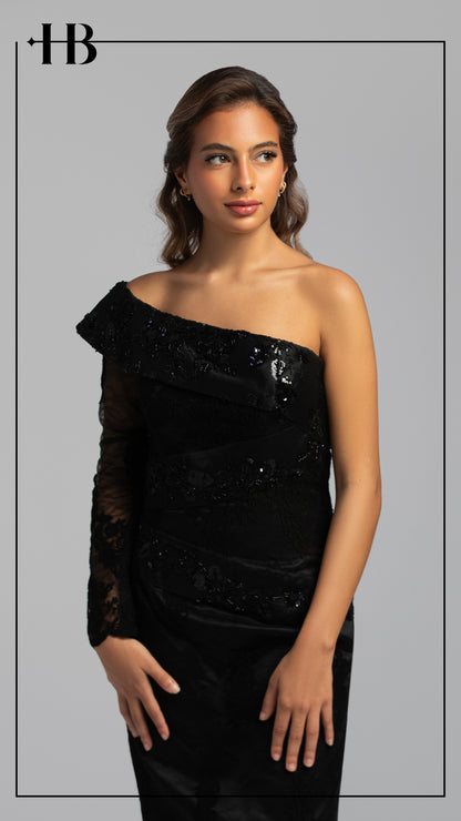 Black One-Shoulder Dress