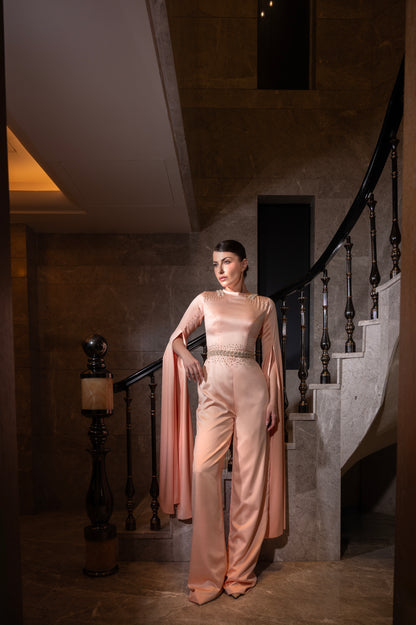 Peach Sleeveless Jumpsuit