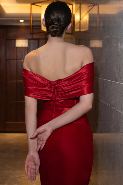 Red Off-Shoulder Dress